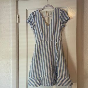 J Crew Factory blue and white stripped dress.
